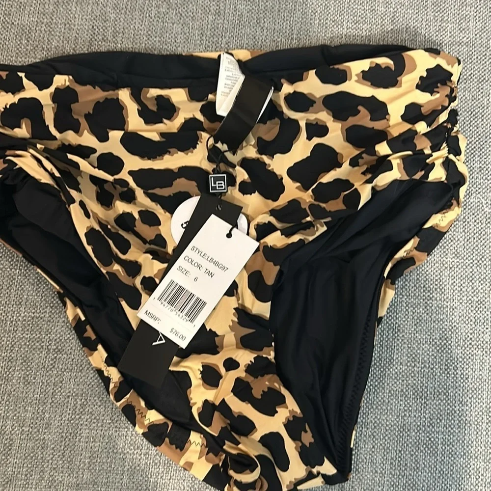 La Blanca Running Midrise Reversible High Waist Convertible Bikini Bottom Size 6